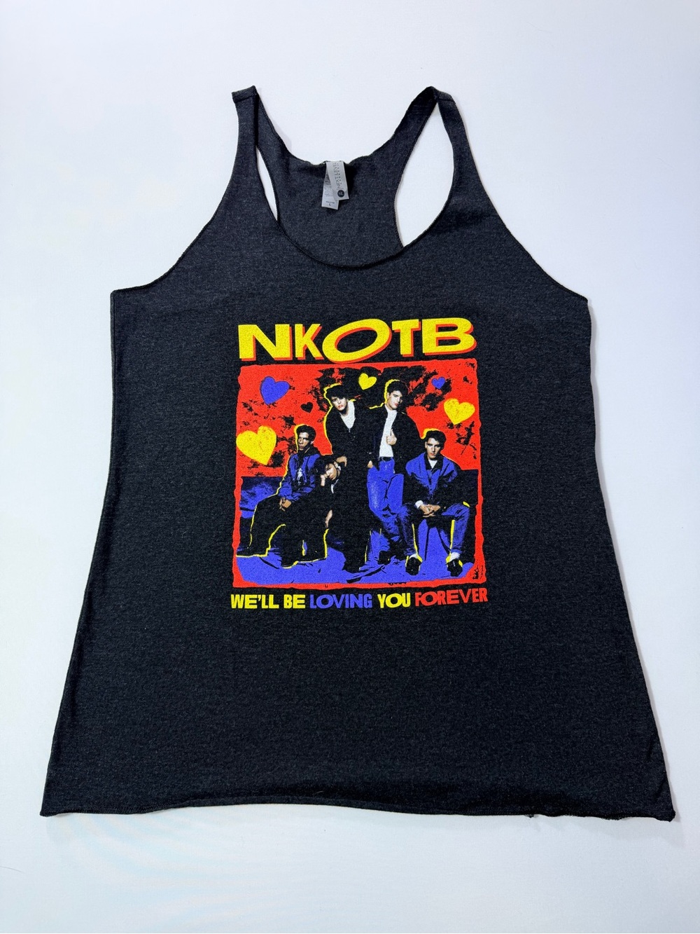 Women's New Kids On The Block Black Graphic Racerback Tank Size Large